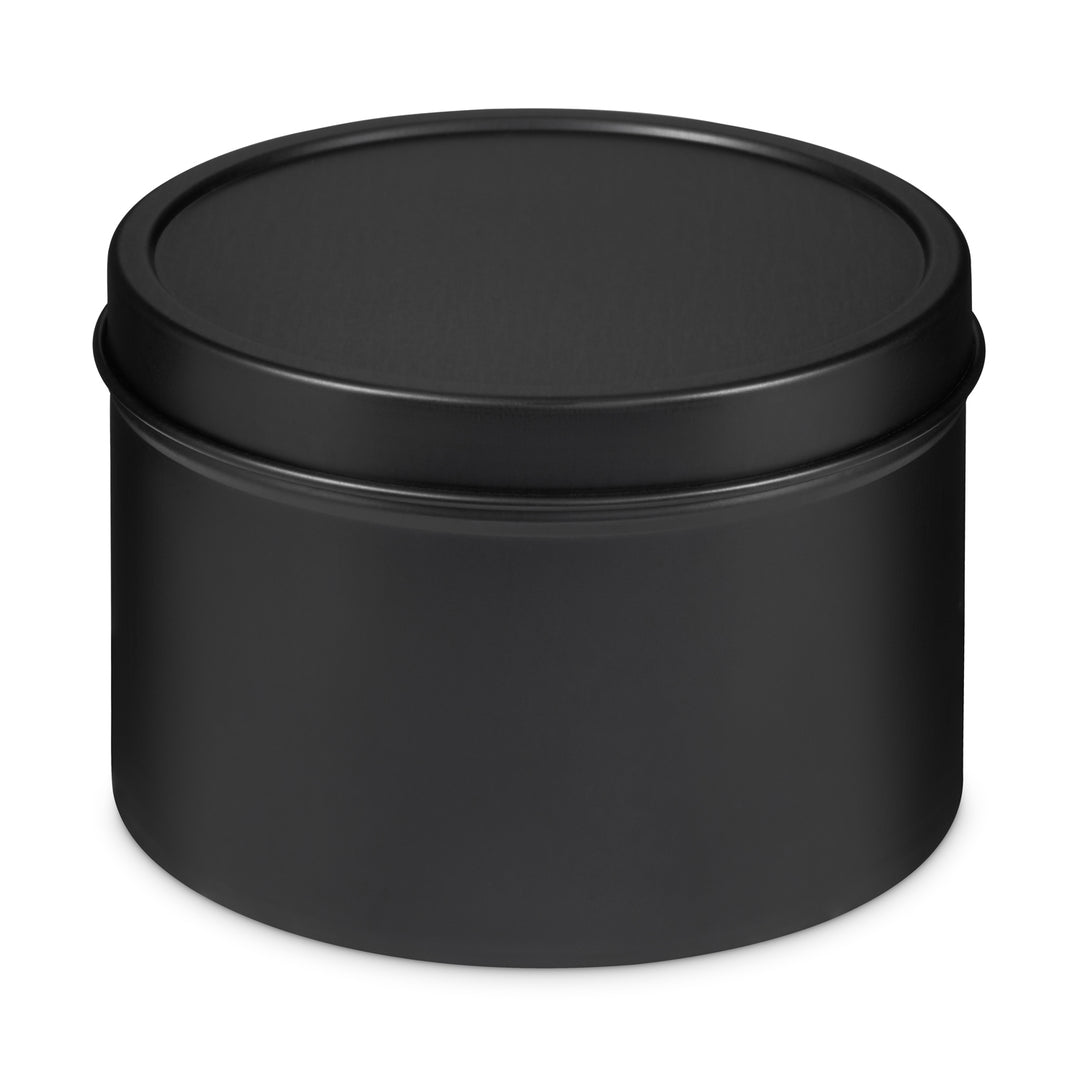 Black seamless tin with a slip lid T0778