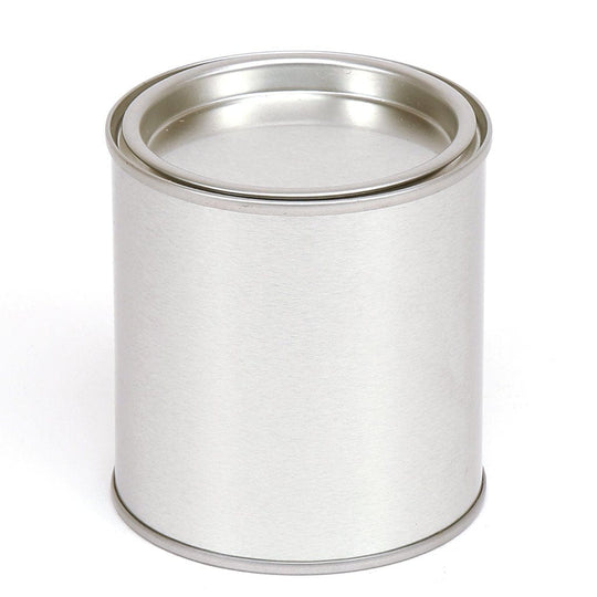 Silver Round Paint Pot Style Tin T0668 - Tinware Direct