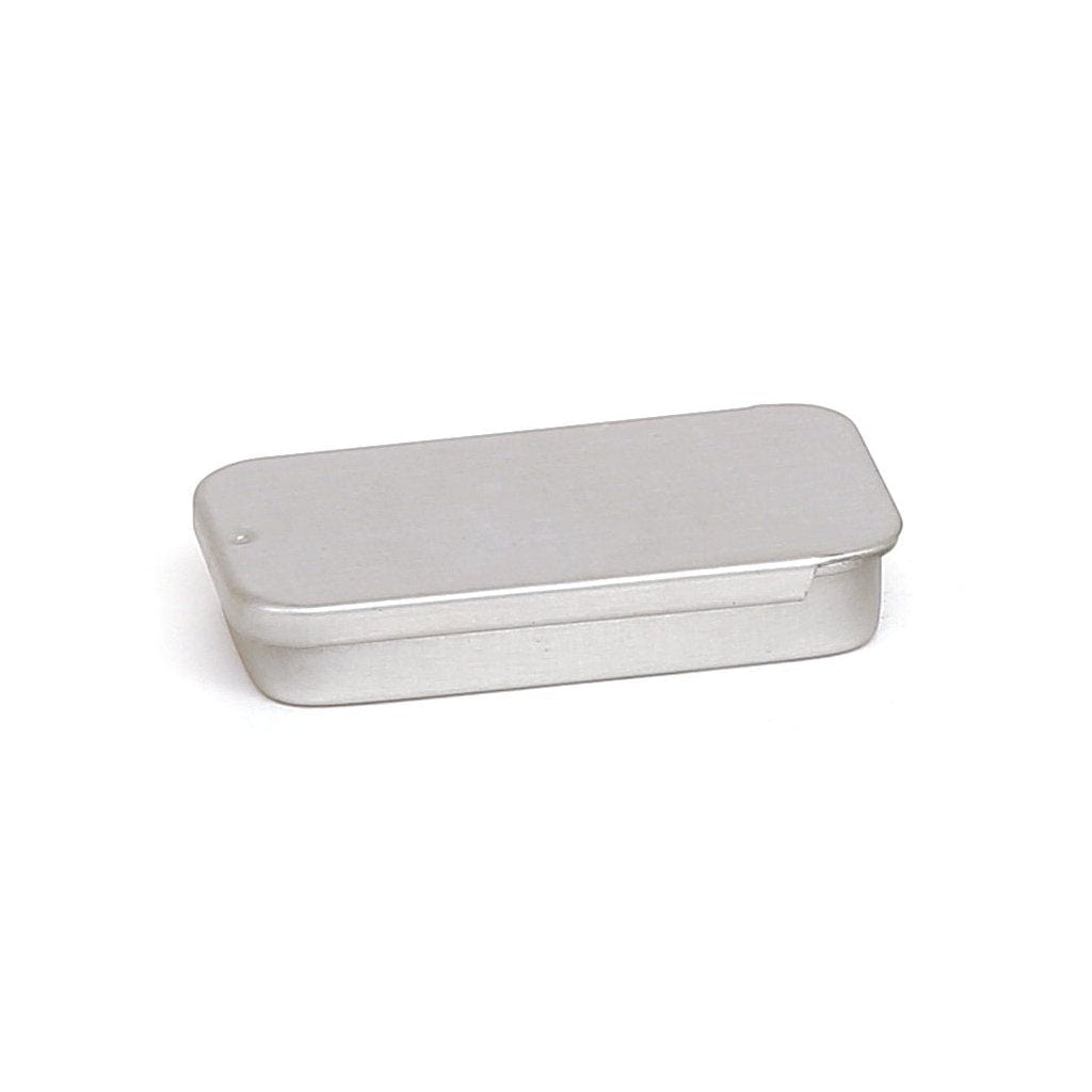 Silver Rectangular Sliding Lid Tin T4011 - Tinware Direct