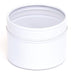 Gold or White Round Seamless Slip Lid Tins with Window T0748W - Tinware Direct