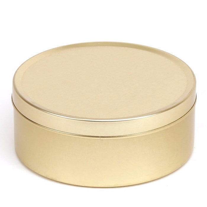 Silver and Gold Round Seamless Travel Sweet Solid Slip Lid Tins T0791 - Tinware Direct