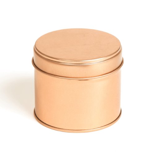 Round Welded Side Seam Tin in Rose Gold T0854 - Tinware Direct