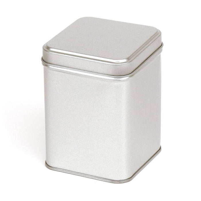 Tall Silver Square Tin Box with Slip Lid T1030 - Tinware Direct