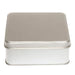 Flat Silver Square Tin with Stepped Lid T1075 - Tinware Direct
