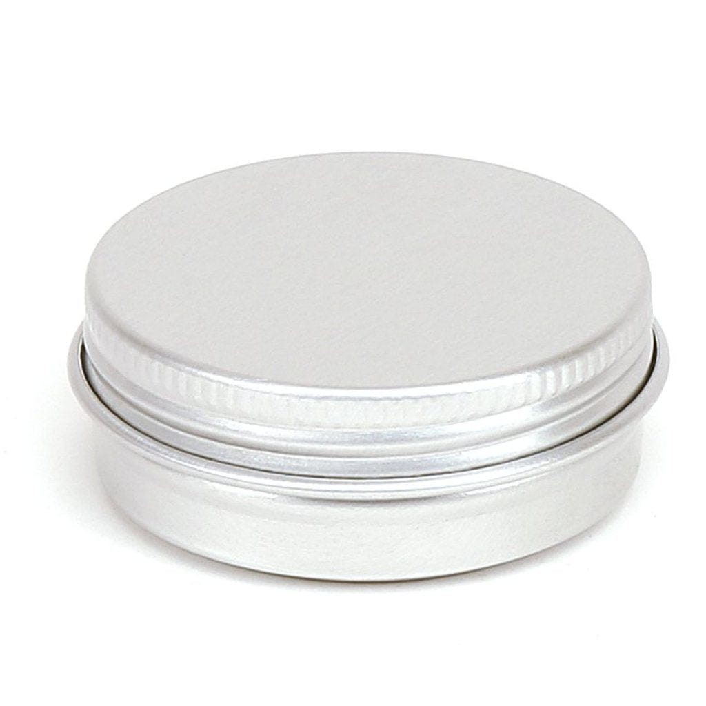 Round Aluminium Tin Container With EPE Lined Screw Lid T9005 - Tinware Direct