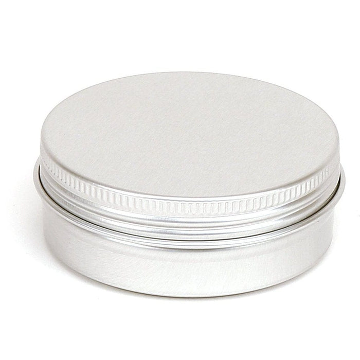Round Aluminium Tin Container With EPE Lined Screw Lid T9007 - Tinware Direct