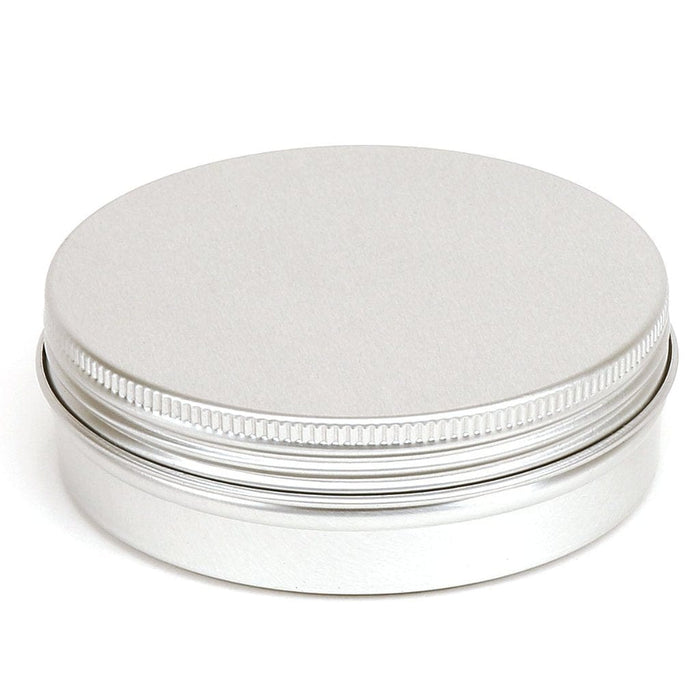Round Aluminium Tin Container With EPE Lined Screw Lid T9008 - Tinware Direct