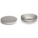 Silver Round Aluminium Tin Container With Smooth Lid and EPE Liner T9308 - Tinware Direct